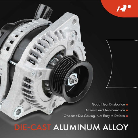 Alternator Replacement for Honda and Acura V6 Cars Drop In Fit for Accord 08 12 3.5L V6 shown in die-cast aluminum alloy