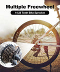 7 Speed Bike Freewheel MF-TZ500-7 14-28T Replacement Part for Bicycle, focus on sprocket detail
