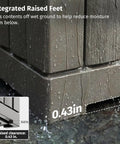 Outdoor Storage Box 31 Gallon Waterproof Resin Deck Box close-up of raised feet design showing water resistance
