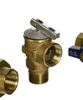 Tankless Gas Valve Connector Kit 3/4 Inch Lead Free Brass 200K BTU/h Full Port With Virgin PTFE Seats, 600 WOG Purge Port Integral Base Drain