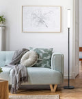 Dope Cylinder LED Floor Lamp With Remote, Full Range Dimming And Adjustable Color Temperature 3000K-6000K, Black Finish in living room
