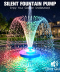 Floating Pond Fountain With LED Lights Plug In Aerator Pump For Ponds And Pools Twenty Four Seven Steady Spray Large Outdoor Water Feature