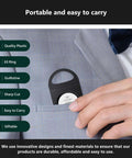 Roygra black plastic cigar cutter with double-blade guillotine, 65-ring gauge, pocket-sized.