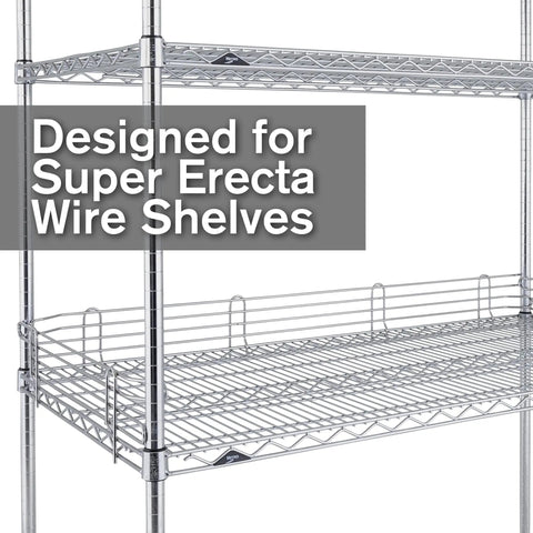 Top Tier Four Inch Stackable Ledge For Classic Wire Shelving With Sleek Chrome Rack Support Insert And Easy Snap Storage Addon For Legit Heavy Duty Build Quality In Garage Or Shop Space