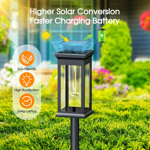 Bright Solar Pathway Lights 4 Pack Upgraded Outdoor Lights Waterproof Auto On Off for Yard Landscape Path Lawn Patio
