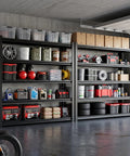 No Nonsense Heavy Duty Metal Storage Shelving Unit With 5000 Lbs Capacity, 84 Inch High Five Tier Adjustable Freestanding Garage Shelves For Workshop, Warehouse, Basement, Anti Slip Rubber Strips For Floor Protection with garage tools and bins