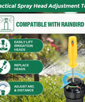 Practical spray head adjustment tool for 18 Piece Variable Arc Sprinkler Nozzle Kit with ergonomic design for easy use.