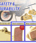 Image of 2 Pack Replacement Front And Rear Basin Brake Pads For Sur Ron Light Bee X S Segway X160 X260 Talaria Sting MX3 MX4 Off Road E Bike Replacements With Grippy Friction For Quick Reliable Stopping And Smooth Long Lasting Performance showing brake pads, clips, and heat and wear resistance features.