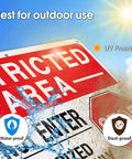 Step Up Site Security With Heavy Duty Reflective Aluminum Warning Signs Bold Restricted Area And Do Not Enter Text Shields. Waterproof plate.