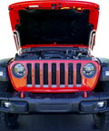 Hood Quicklift Kit For Jeep Wrangler JL 2018 And Gladiator 2020 Plus Aluminum Hood Support System with hood open view