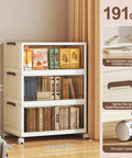 Lockable Stackable Storage Bins On Wheels With Lids 3 Tier Collapsible Plastic Cabinet For Foldable Closet Organization Space Saving