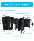 Exploded view of All Metal Anti Theft Doorbell Mount No Drill Needed Sturdy Bracket Protects Your Doorbell From Theft Motion Sensor Compatible