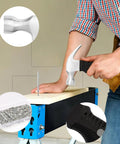 Person using All In One DIY Baseboard Nail Kit With 200 Double Head Skirting Nails, Mini Claw Hammer And Four Tools for seamless trim install