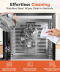 Heavy Duty Electric Food Dehydrator Featuring Ten Stainless Steel Trays And Ten Smart Presets for easy cleaning.