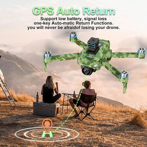 4K GPS Drone With Camera For Adults Obstacle Avoidance 5G FPV Transmission Brushless Motor Includes 3 Batteries In Flight