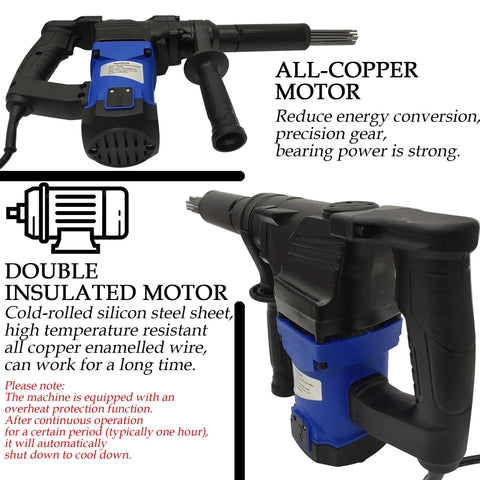 Electric Needle Gun Scaler for Rust Removal, 110V Industrial Grade Pneumatic Tool, 1100W High Power Needle Gun With Pistol Grip