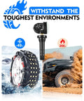 Preprogrammed Tpms Tire Pressure Sensor Replacement For Chevy Malibu Impala Buick Encore Enclave 2006 Through 2020 Plug And Play Swap Get Back Rolling Tight tire sensor displayed with extreme weather background.
