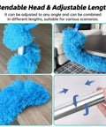 Ceiling Fan Cleaner Duster Set With Extension Pole 13 To 48 Inch, 2 Pack Reusable Microfiber Dusters With Replaceable Heads, bendable