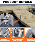Beefed Up Heavy Duty Floating Dock Hardware Kit With Marine Grade Galvanized Steel T Style Corner Brackets shown on dock