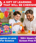 Child and adult with Ultimate Science Gift Set With Electricity Kit For Kids Aged Eight To Twelve Hands On STEM Experiments.