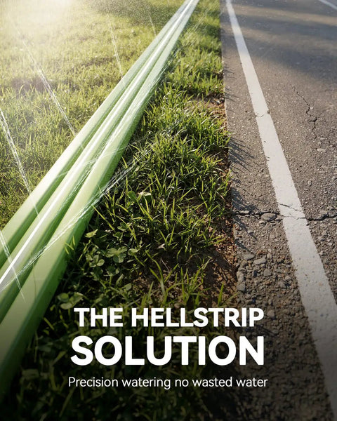Flat Soaker Hose With Stakes 50Ft Watering Made Easy For Garden And Lawn Yard Irrigation Three Channel Micro Holes Deliver Uniform Water And Prevent Overwatering Lightweight Low Maintenance Sprinkler System on roadside grass