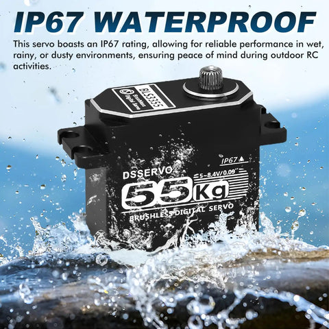 Waterproof Beefy High Torque 55Kg Full Metal Coreless Digital RC Servo for 1/10 Crawler Cars