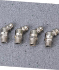 Heavy Duty 45 Piece Grease Fitting Assortment Kit with M8x1 Bend Zerk Fittings on textured surface
