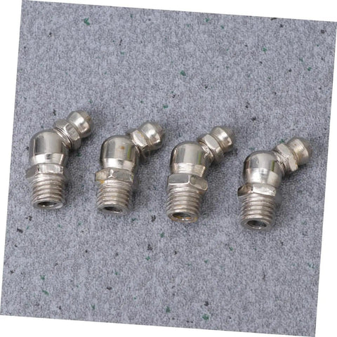 Heavy Duty 45 Piece Grease Fitting Assortment Kit with M8x1 Bend Zerk Fittings on textured surface