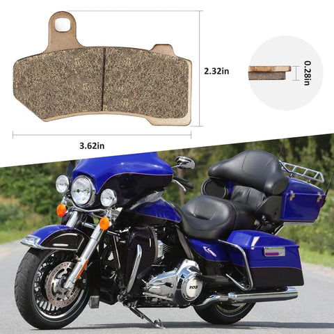 Three Set Front And Rear Sintered Brake Pads For Touring And V Rod Bikes 2005 To 2020 with blue motorcycle illustration