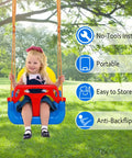 Child using Three In One Convertible Kids Swing Seat With Detachable High Back Support for indoor and outdoor playgrounds