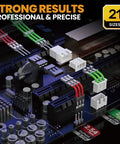 Pro Grade Crimp Tool Connector Kit With JST XH 2.5mm And Dupont 2.54mm Connector Set on circuit board, showing connections.