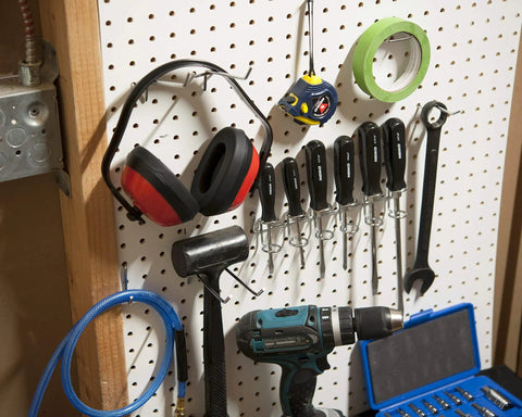 Pegboard Hook Set 50 Piece Heavy Duty Assortment For One Quarter Inch Pegboards Includes Hooks And Holders For Garage Workshop