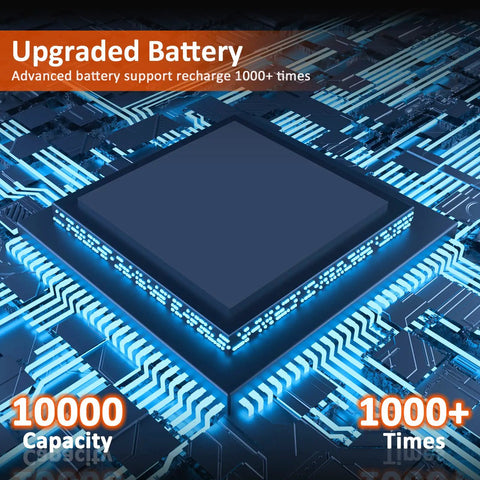 Close-up of 10000mAh battery technology for Ultra Bright 120000 Lumen LED Spotlight With 10000mAh Rechargeable Battery, 30 Hour Run Time.