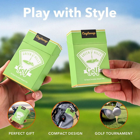 Custom Golf Tees Bulk Pack With Your Name Or Logo In A Pouch, Two And Three Quarters Inch Hardwood Tees display