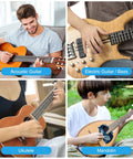 Acoustic guitar, electric guitar/bass, ukulele, mandolin players using Guitar Tool Kit 31 Pieces For Pro Setup And Repair All In One