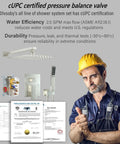 Wall Mounted 10 Inch Rain Shower System With Overhead Showerhead, luxury rainfall combo set with certificate and builder