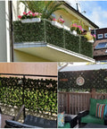 Expandable Fence Privacy Screen For Balcony And Patio With Double Sides Faux Ivy Fencing Panel installed on various balconies
