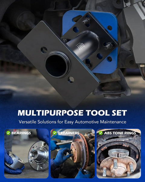 All In One Rear Axle Bearing Puller And Installer Kit With ABS Tone Ring Driver for Toyota tool set in use with bearings and retainers