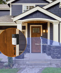 Adjustable 30 To 55 Degree Doorbell Mount For Ring And Blink Video Doorbells on a front porch entryway with angled view