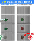 304 Stainless Steel testing image comparing rust resistance of Hardcore 18 Gauge 304 Stainless Steel Brad Nails with galvanized steel.