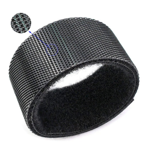Reusable Cable Tie Tape Three Quarters Inch Double Sided Hook Roll for Cable Management and Bundling, 25 Yard Length, Black, Tidy Up Messy Cables For Any Job