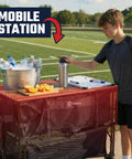 500 Lbs Heavy Duty Double Decker Wagon With Extender 400 L Large Capacity Collapsible Garden Cart at sports field