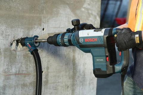 Dust Gobbler Collection Attachment For SDS Max And Spline Hammer Chisels, Easy Install Shroud with Bosch hammer in use