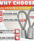 Heavy Duty Galvanized Garage Door Cables Built Like A Tank For Standard Torsion Systems with looped cable ends and durable design.