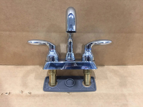 Coralais Utility Sink Faucet With Lever Handles, Polished Chrome Finish, Dual Hot And Cold Water Control, Easy Reach Spout