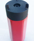 5C Collet Wrench With Durable Steel Head And Ergonomic Handle For Easy Collet Insertion And Removal, Heavy Duty Tool Designed For Quick, Reliable Grips And Fast Setups In Milling, Lathe, And Workshop., red-handled steel 5C collet wrench, top view