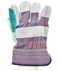 Premium Suede Double Palm And Index Finger Work Gloves With Two And A Half Inch Rubberized Safety Cuff Five Pair Pack