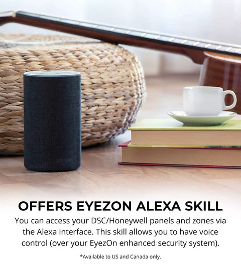 EVL 4EZR IP Security Interface Module for DSC and Honeywell Alarm Systems Alexa Compatible in a cozy room setting