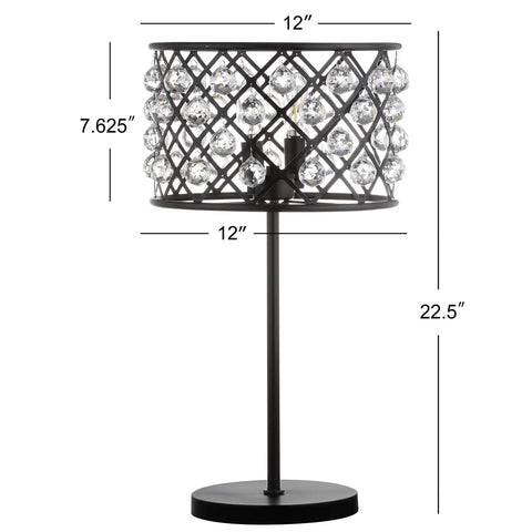 Oil Rubbed Bronze 22.5 Inch Two Light Table Lamp With Crystal Spheres Modern Glam Nightstand Lamp UL Listed LED Bulbs Included