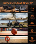 Image showing auto, bicycle, motorcycle, basketball, and swimming ring for All In One Jump Starter With Air Compressor On The Go 4000A.